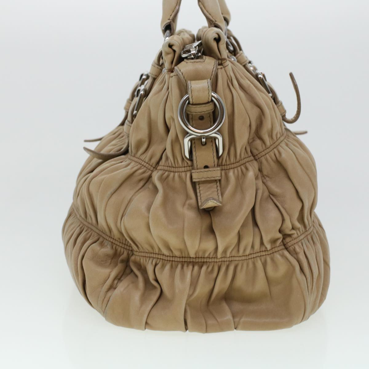 Prada Shoulder Bag Leather 2way Beige