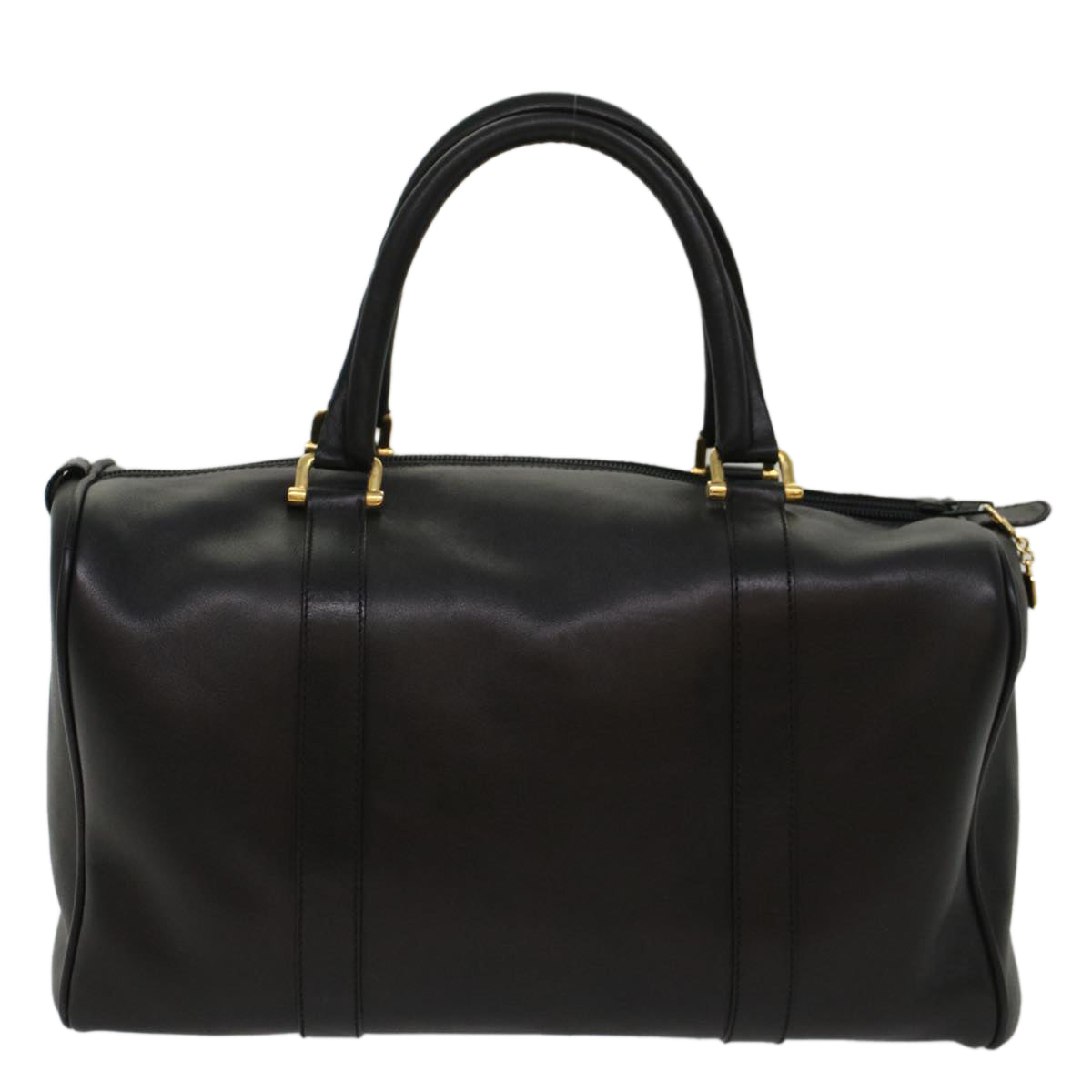Balenciaga Boston Bag Leather Black Auth am4980