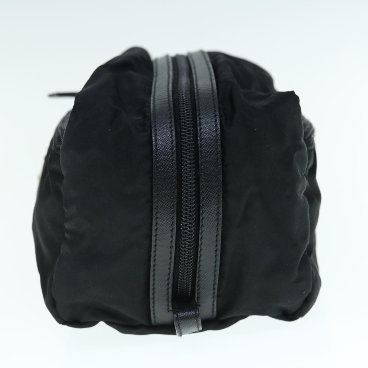 PRADA Clutch Bag Nylon Black Auth
