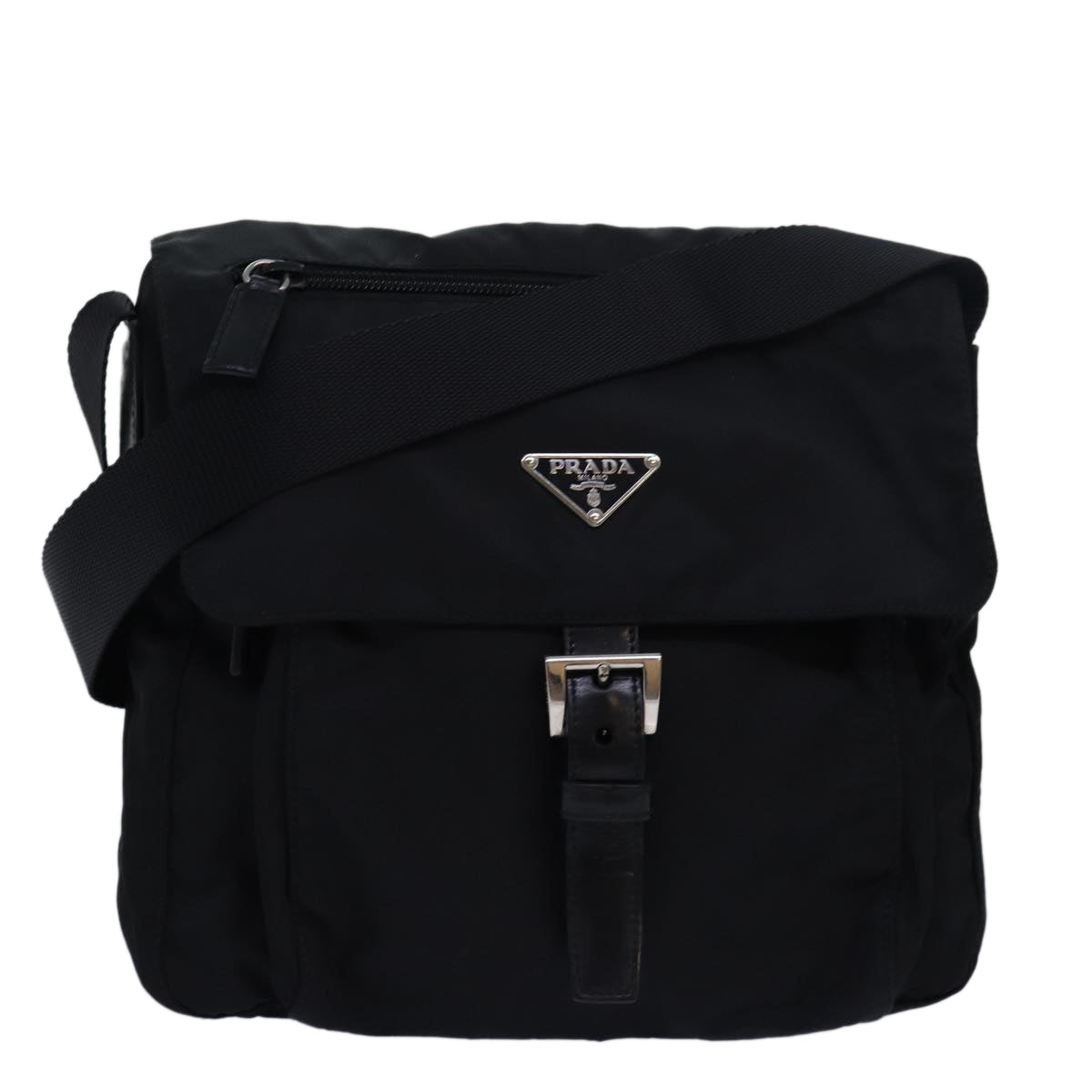 PRADA Shoulder Bag Nylon Black Auth