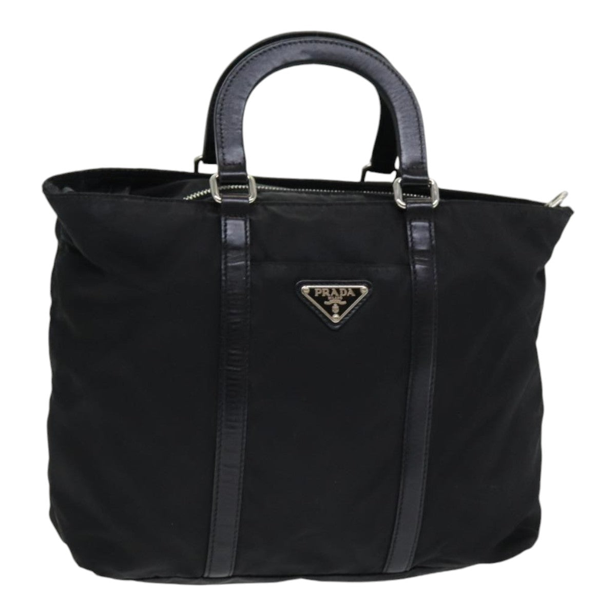 PRADA Hand Bag Nylon Black Auth