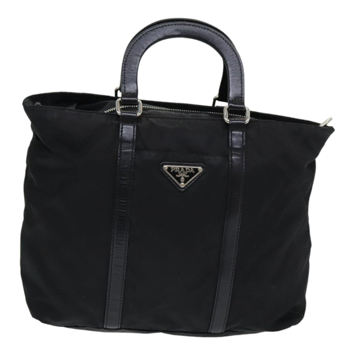 PRADA Hand Bag Nylon Black Auth