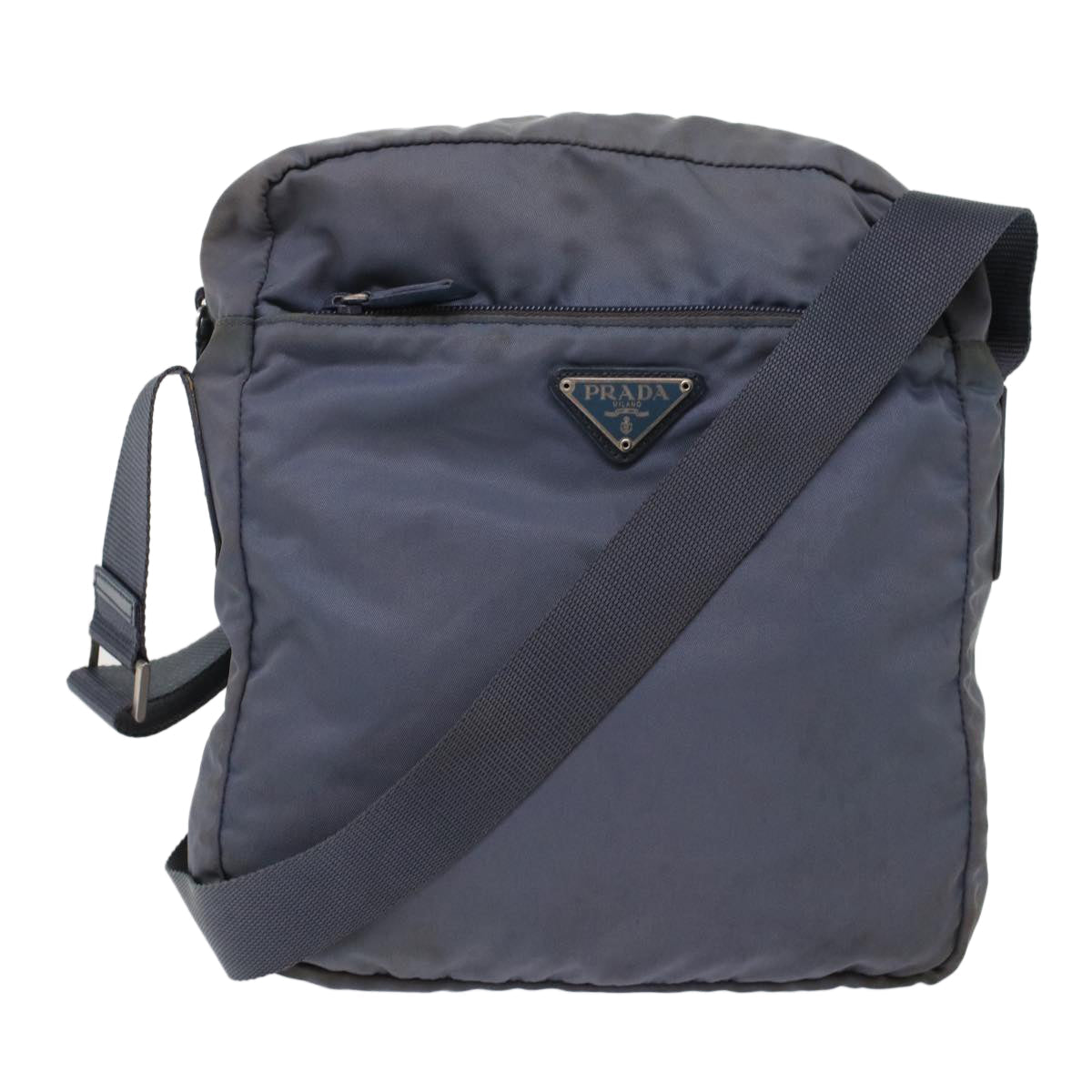Prada Shoulder Bag Nylon Blue Gray