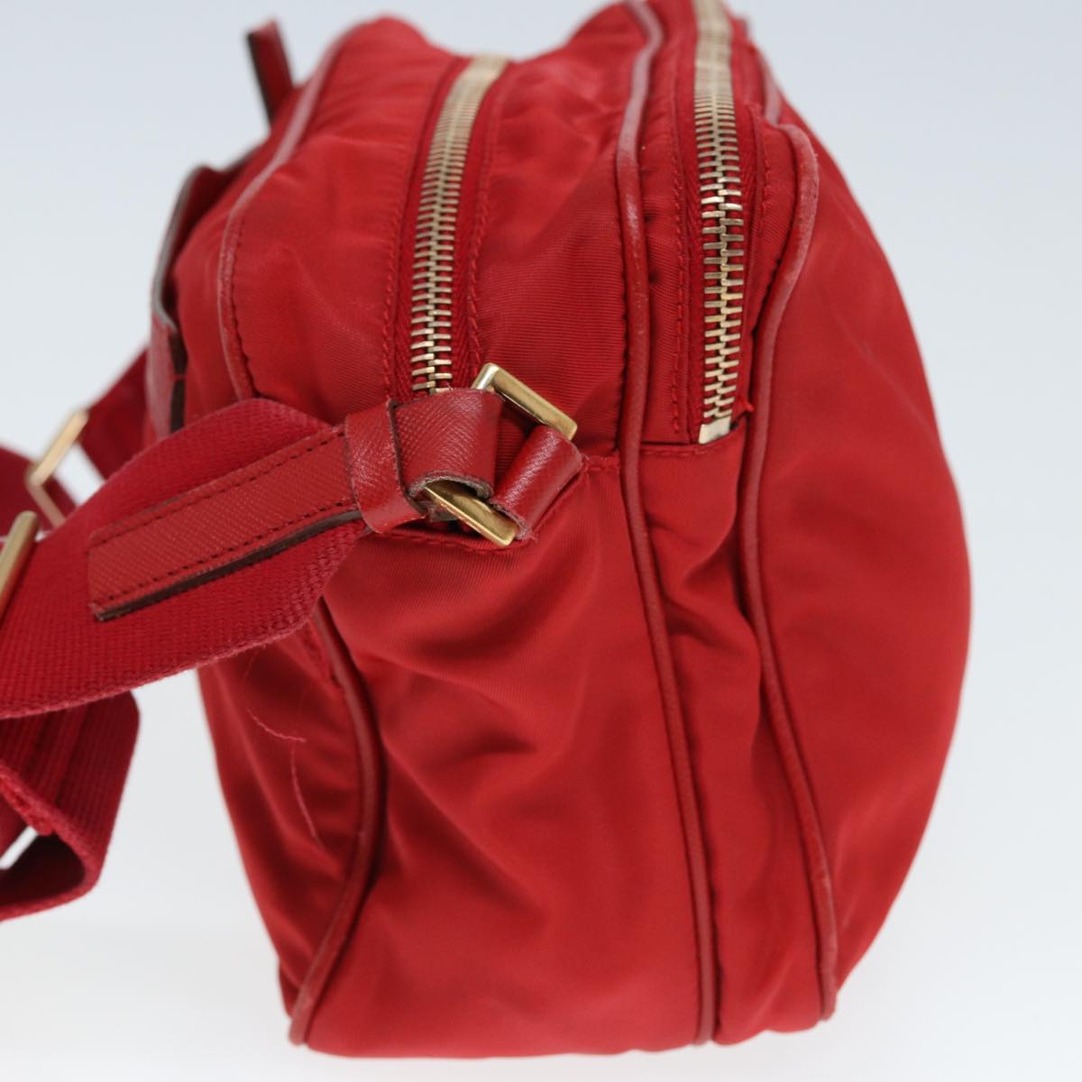 PRADA Shoulder Bag Nylon Red Auth