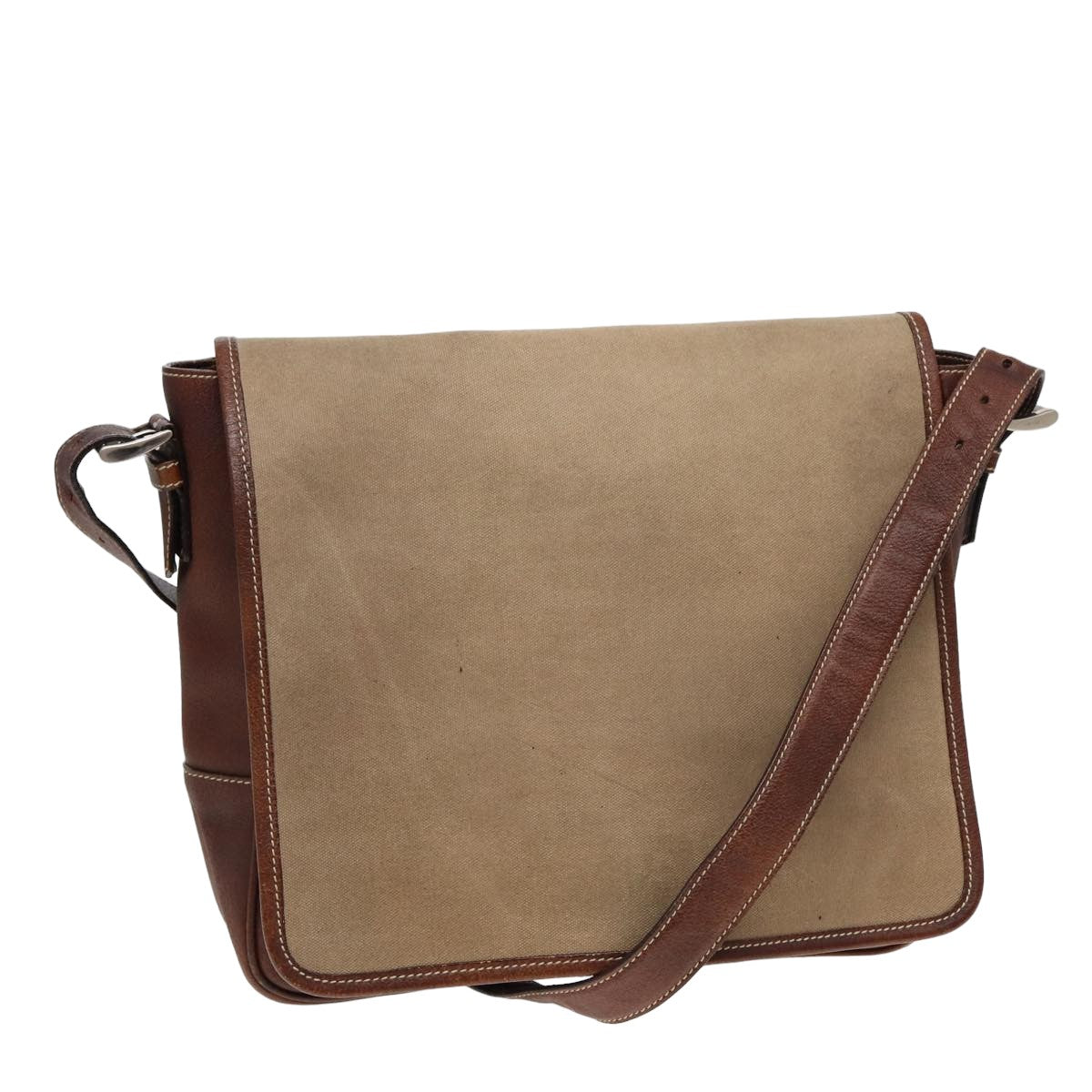 PRADA Shoulder Bag Canvas Brown Auth