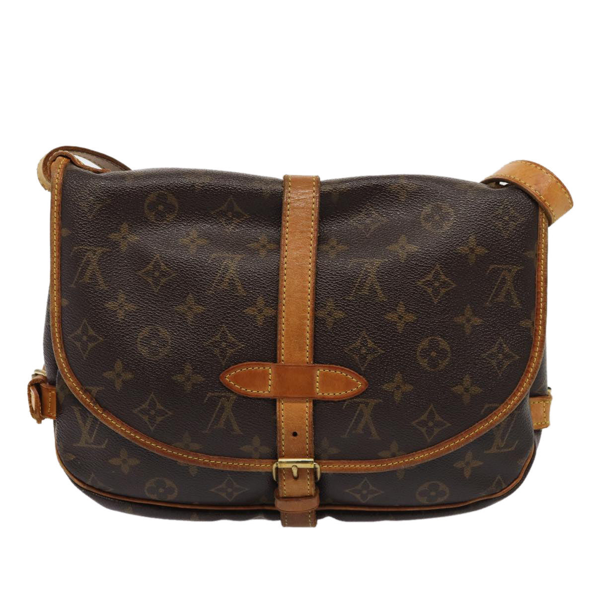 LOUIS VUITTON Monogram Saumur 30 Shoulder Bag M42256 LV Auth ar12049