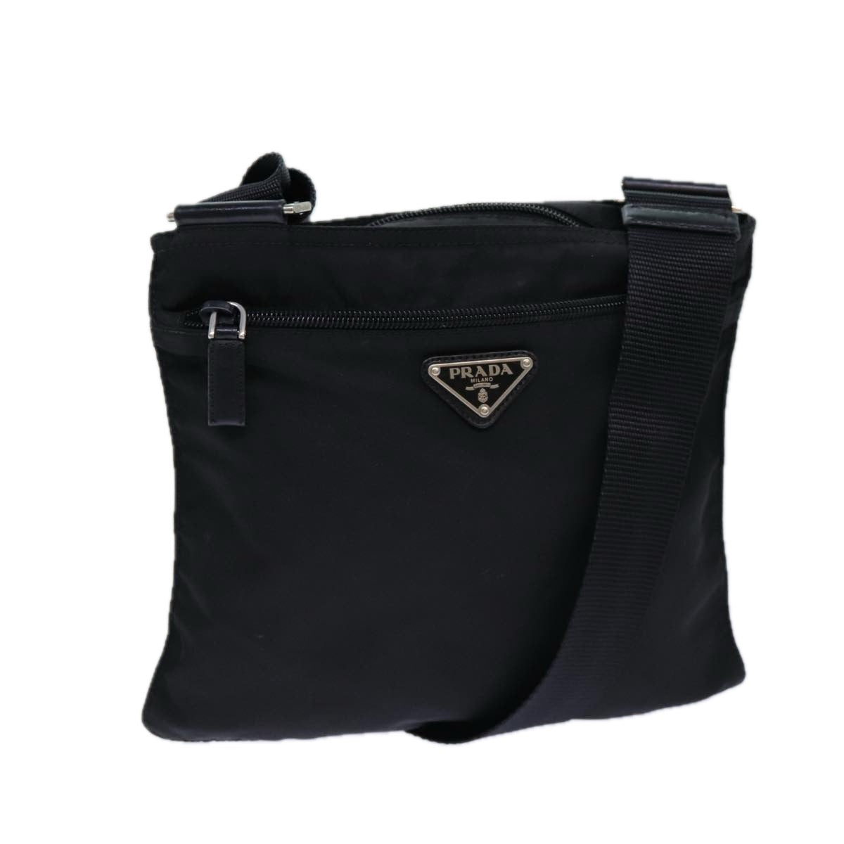 PRADA Shoulder Bag Nylon Black Auth
