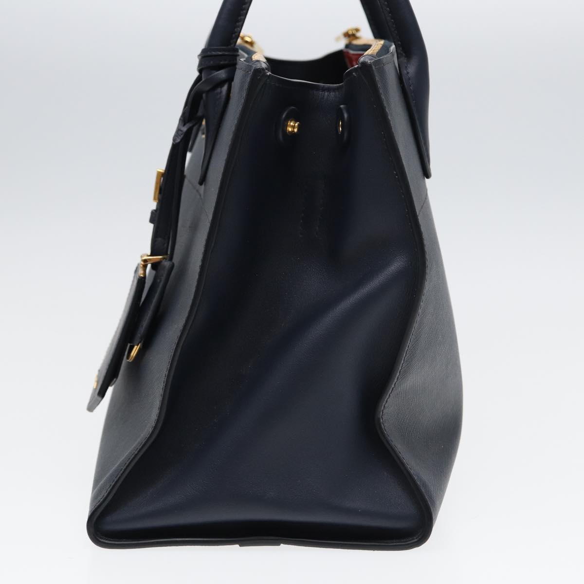 PRADA Hand Bag Safiano leather 2way Navy Auth