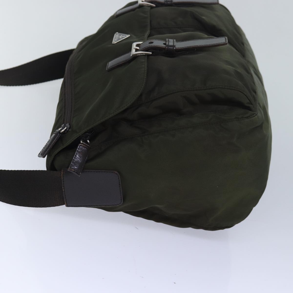 PRADA Shoulder Bag Nylon Khaki Auth