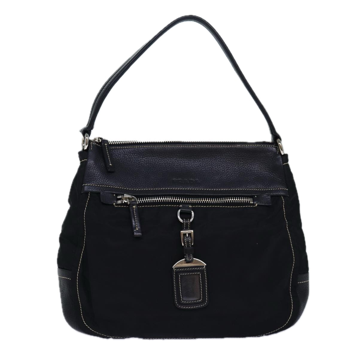 PRADA Shoulder Bag Nylon Black Auth