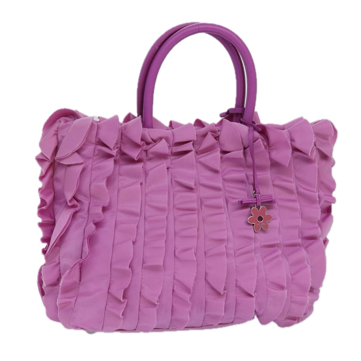 PRADA Hand Bag Nylon Pink Auth