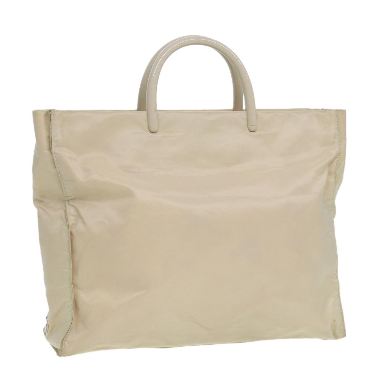 PRADA Hand Bag Nylon Beige Auth