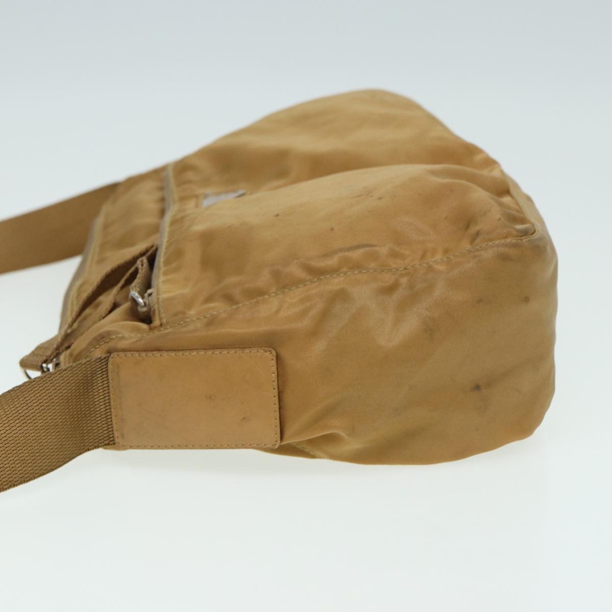 PRADA Shoulder Bag Nylon Beige Auth
