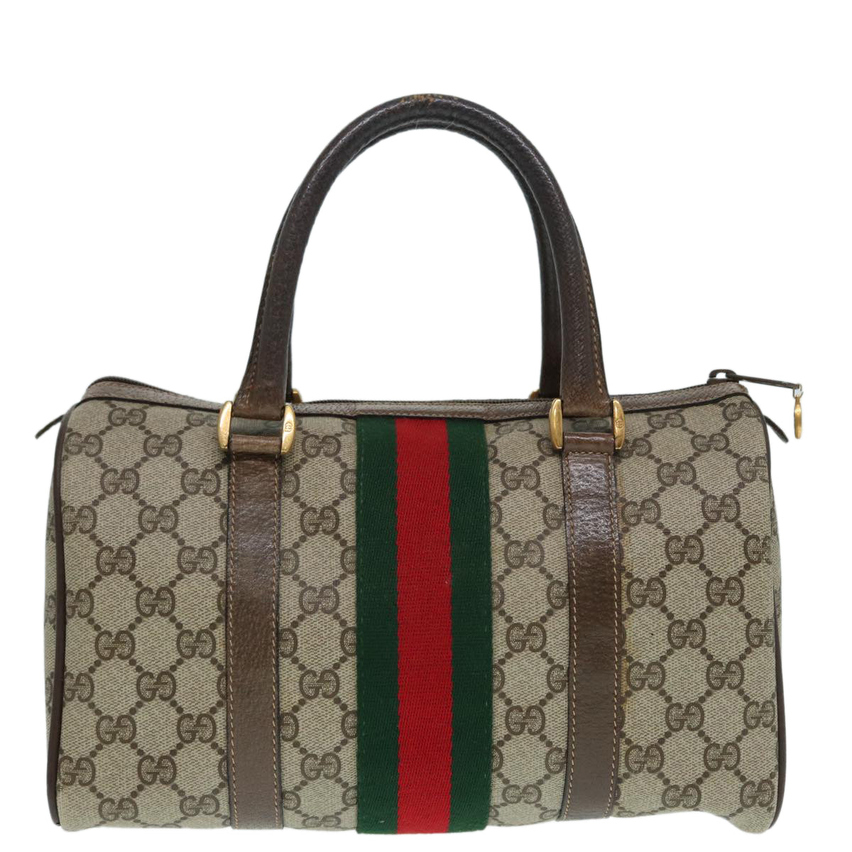 Gucci Leather Canvas Handbag