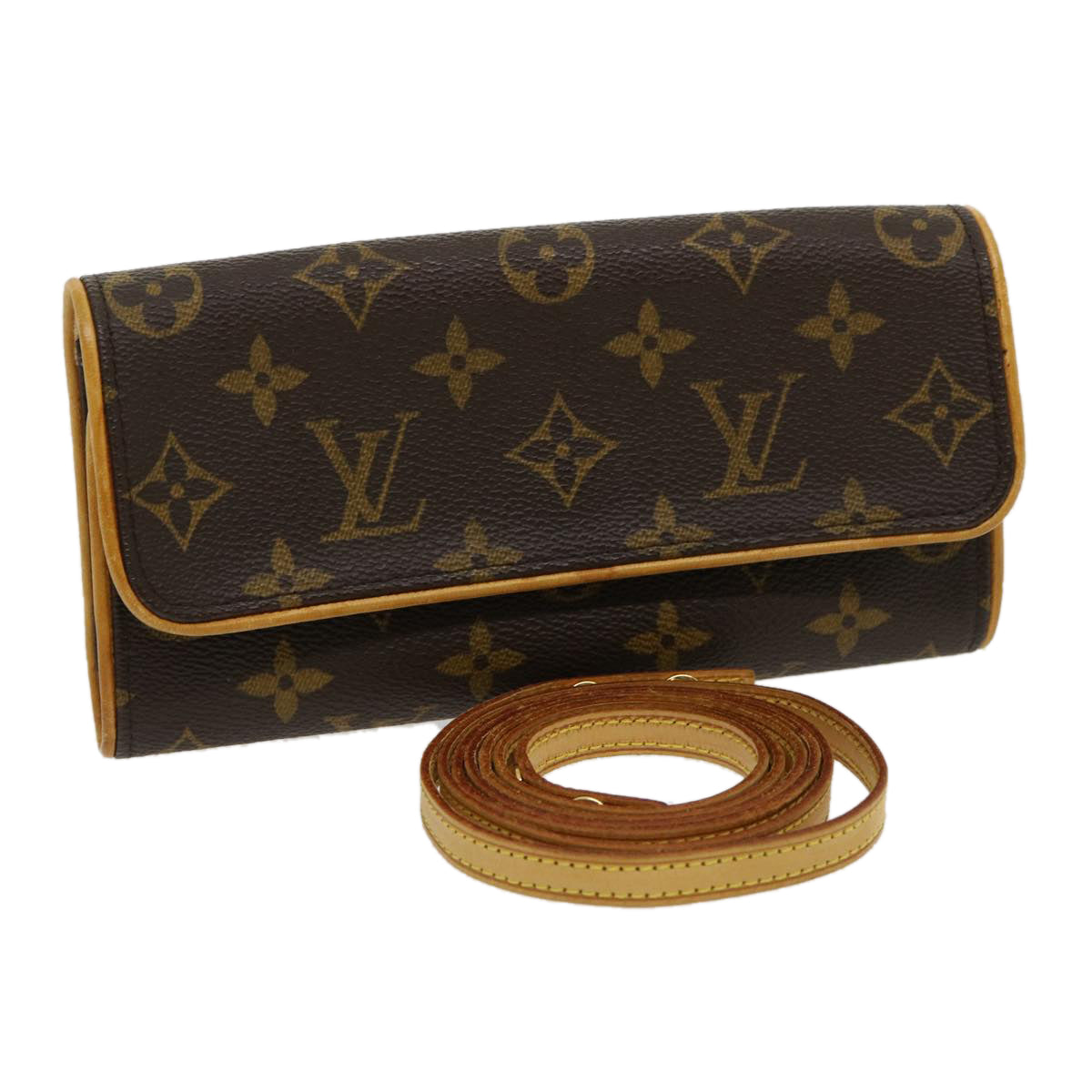LOUIS VUITTON Monogram Pochette Twin PM Shoulder Bag LV Auth ar7252