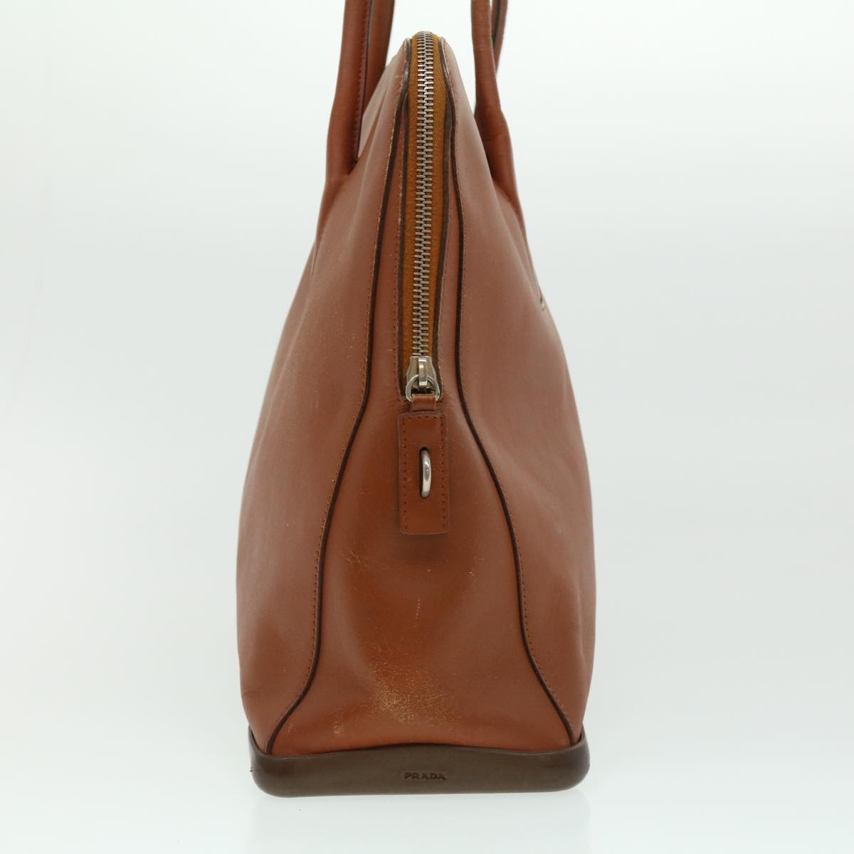 PRADA Tote Bag Leather Brown Auth