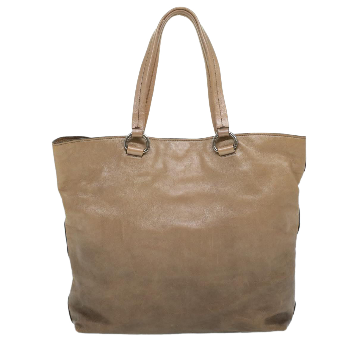 Prada Tote Bag Leather Beige