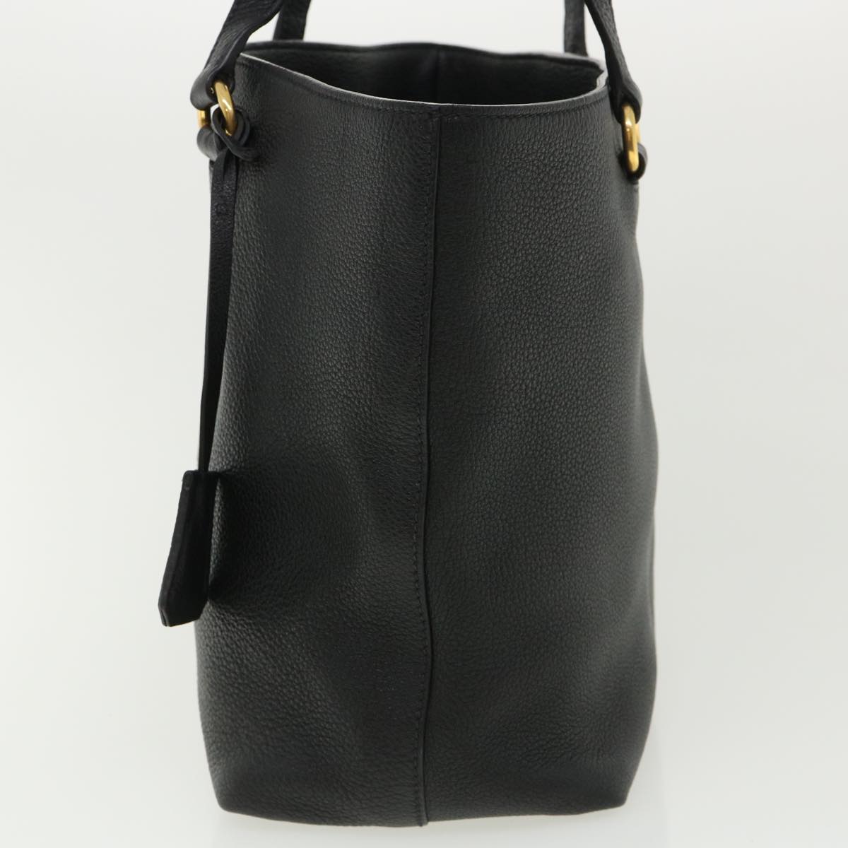 PRADA Tote Bag Leather Black Auth
