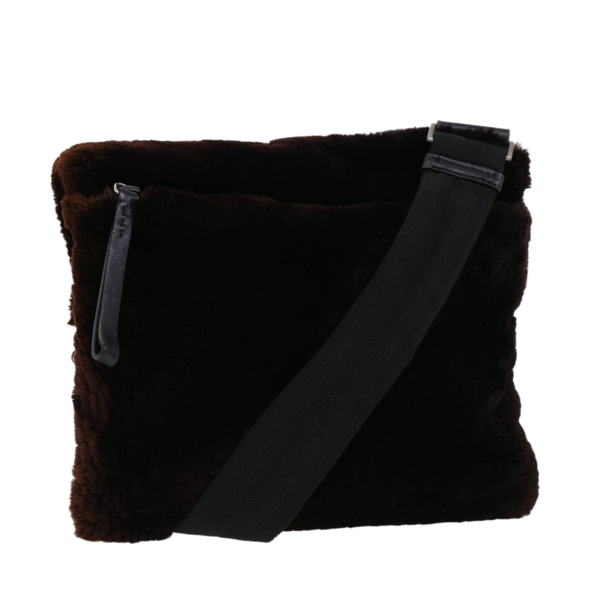 PRADA Sports Shoulder Bag Fur Brown Auth