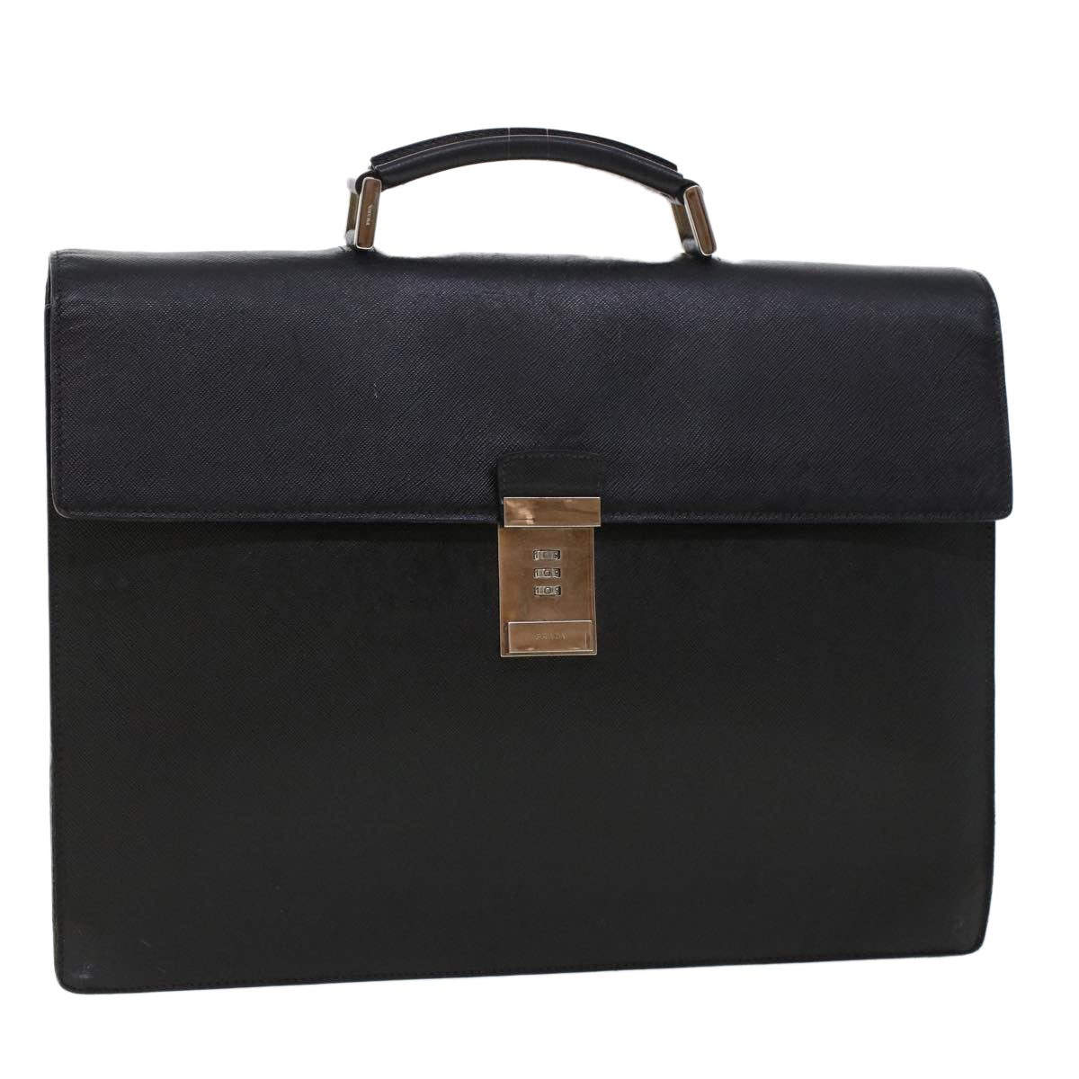 Prada Hand Bag Safiano leather Black
