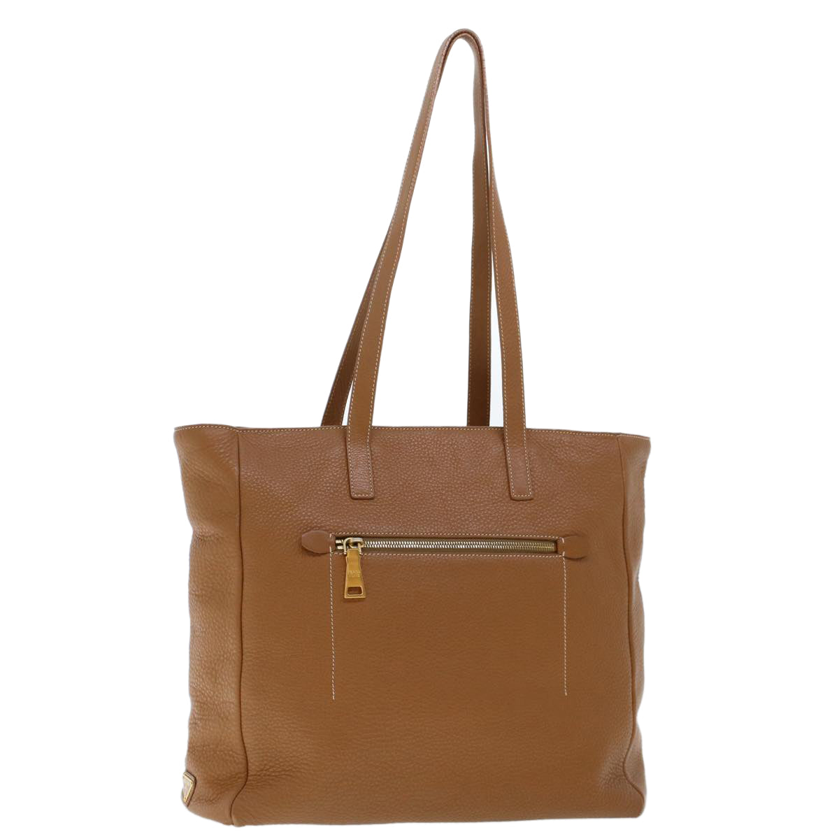 PRADA Tote Bag Leather Brown Auth