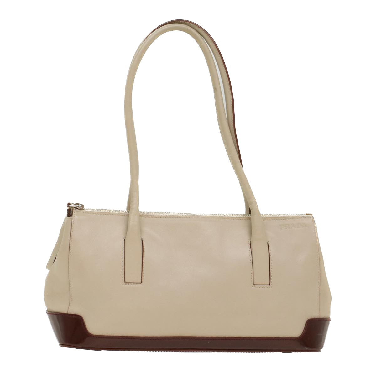 Prada Shoulder Bag Leather Beige