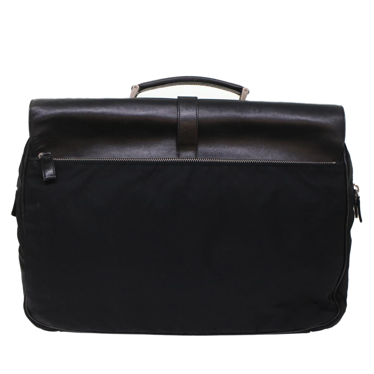 Prada Hand Bag Nylon Leather Black