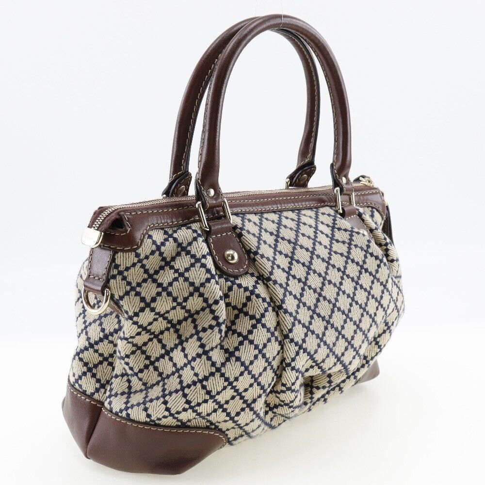 Gucci Lou Leather Canvas Handbag