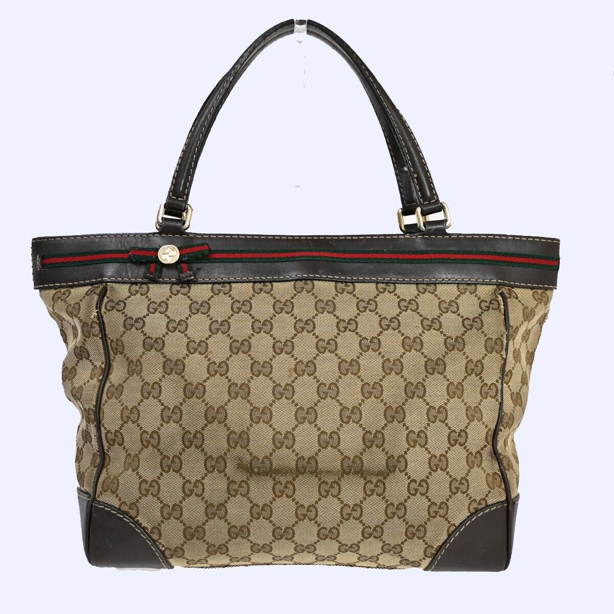 Gucci Leather Canvas Tote