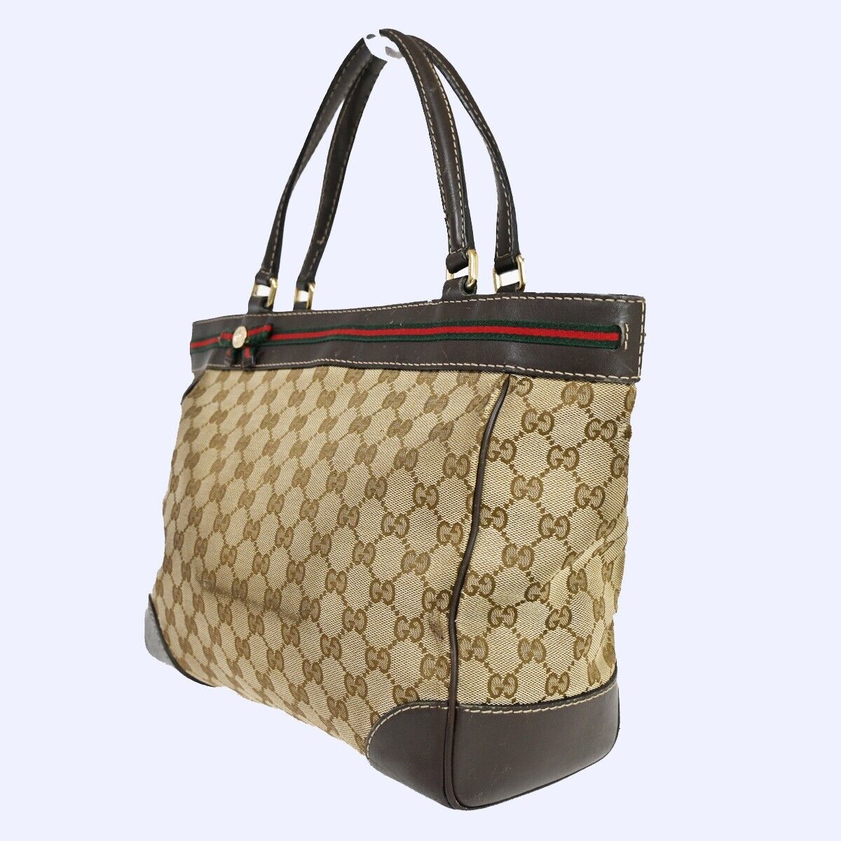 Gucci Leather Canvas Tote