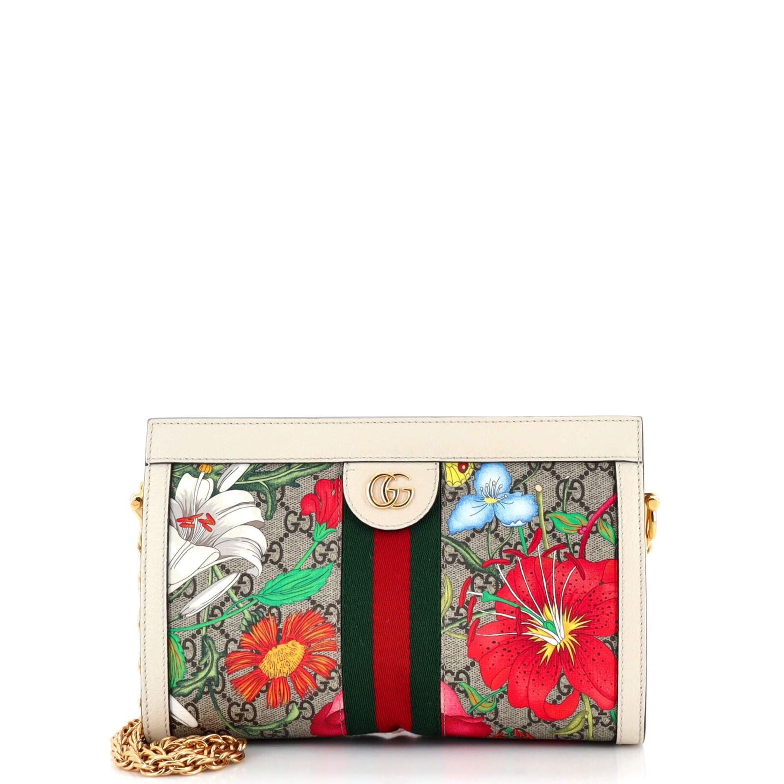 Gucci Lou Chain Canvas Shoulder Bag