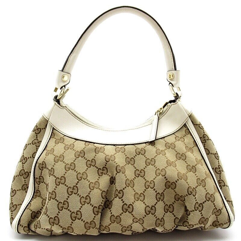 Gucci Leather Canvas Shoulder Bag