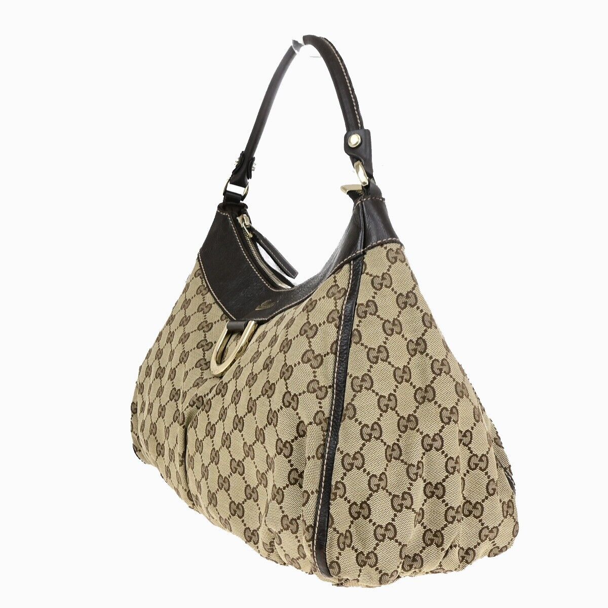 Gucci Leather Canvas Shoulder Bag