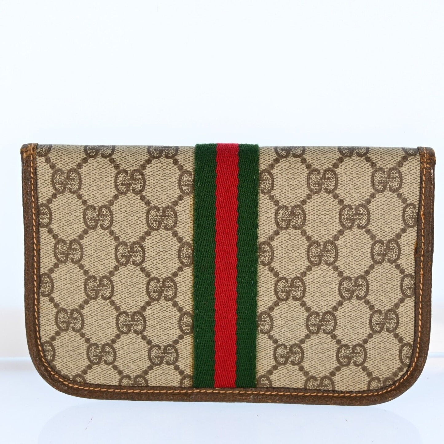 Gucci Leather Canvas Clutch