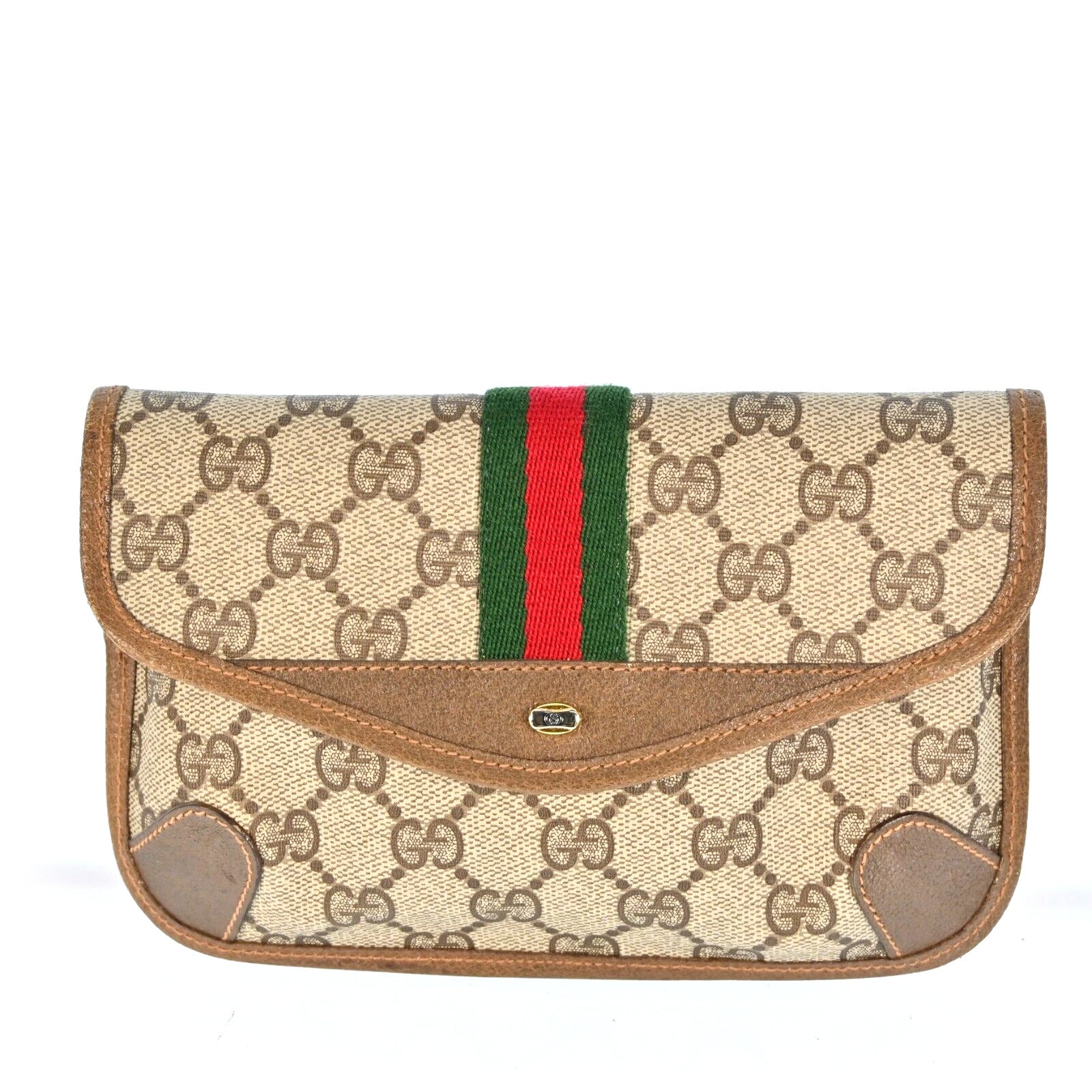 Gucci Leather Canvas Clutch