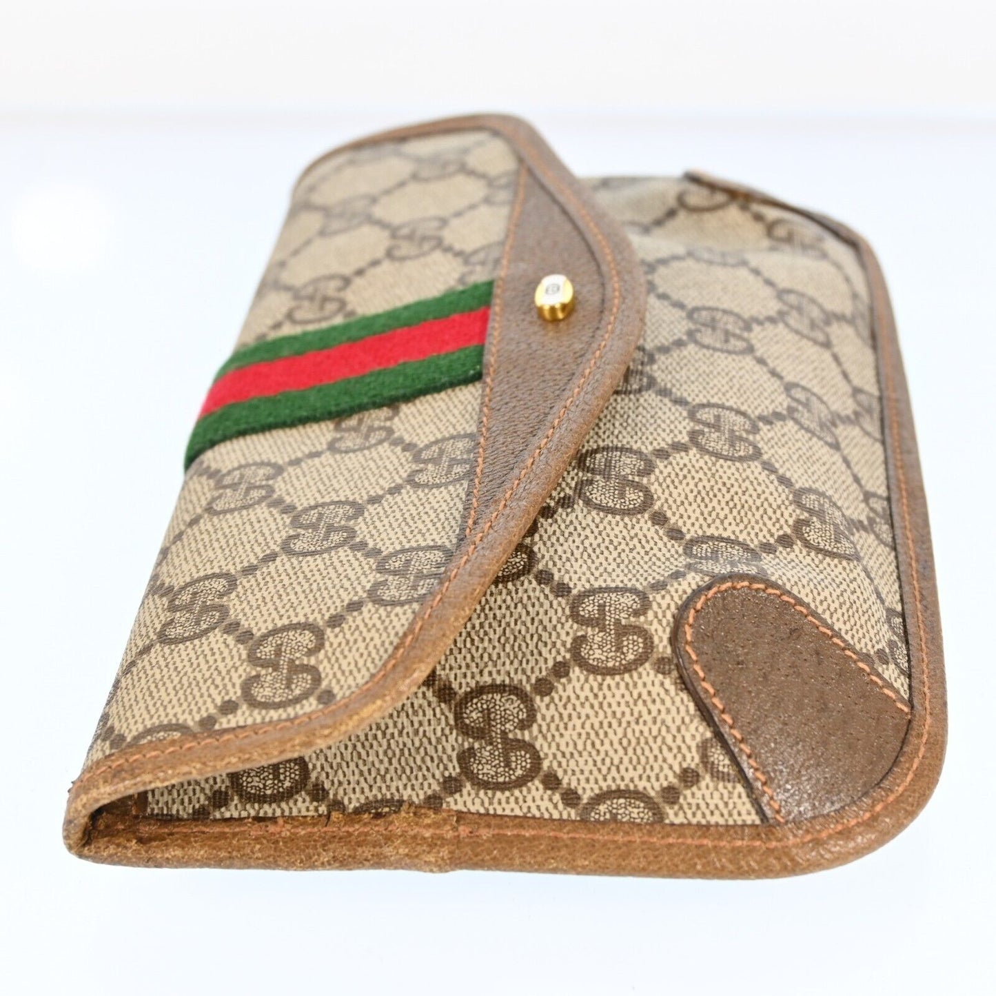 Gucci Leather Canvas Clutch