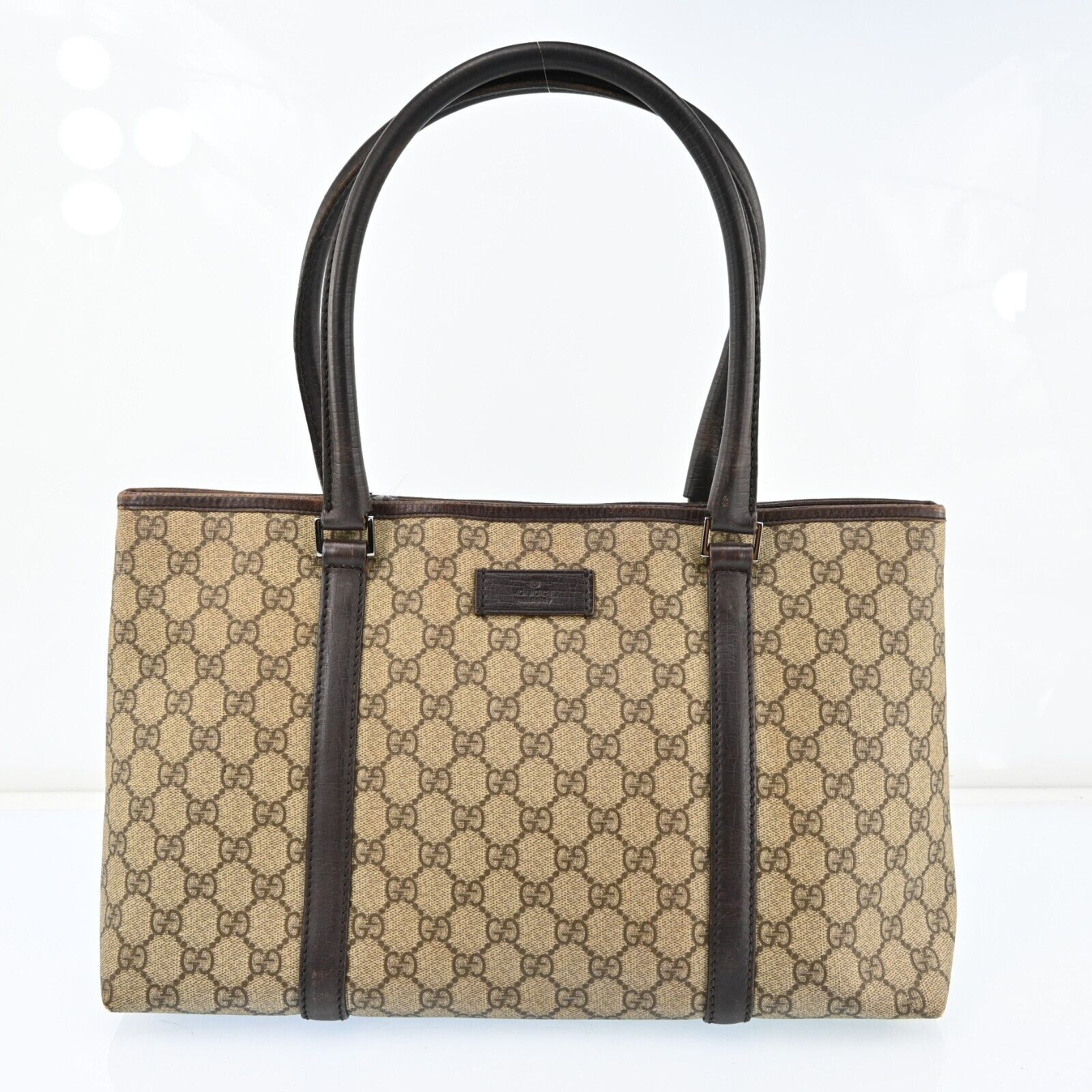 Gucci Monogram Leather Canvas Tote