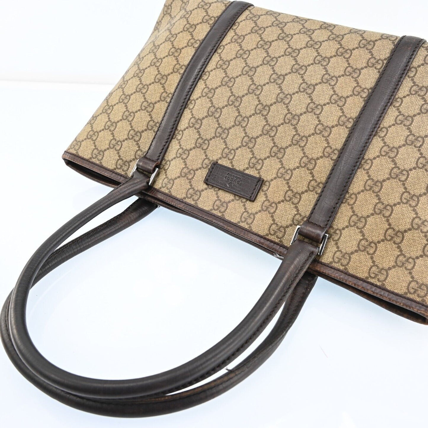 Gucci Monogram Leather Canvas Tote
