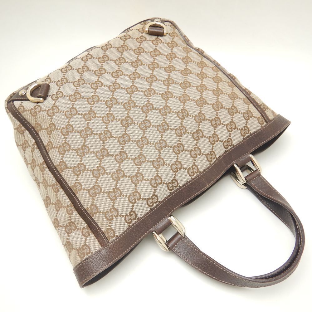 Gucci Monogram Leather Canvas Tote