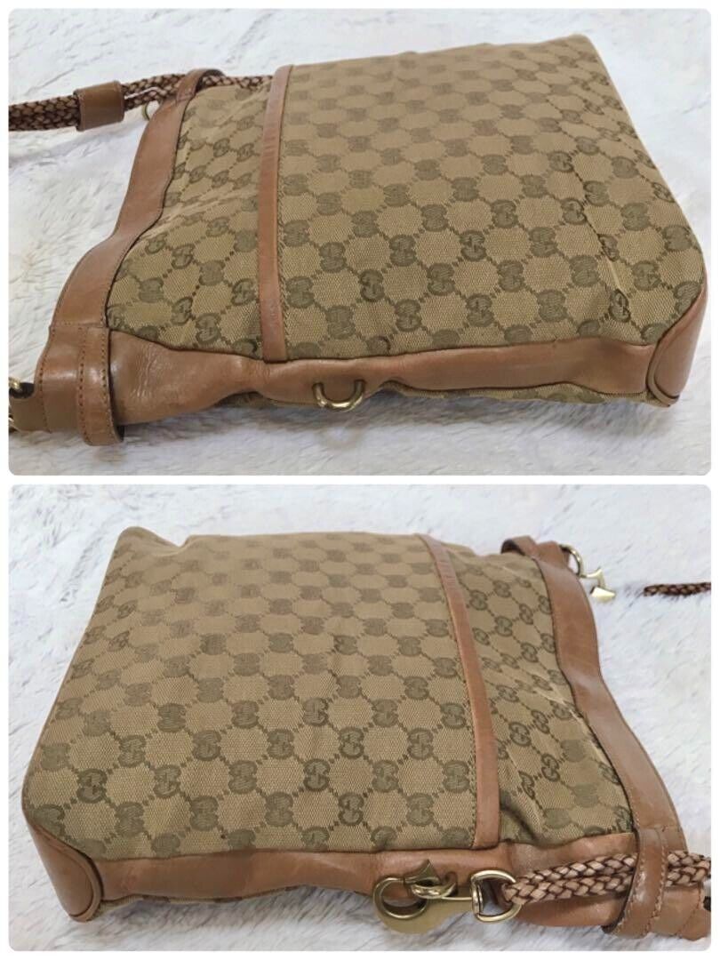 Gucci Twist Leather Canvas Crossbody