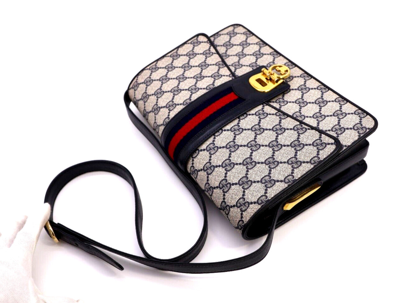 Gucci Leather Canvas Shoulder Bag