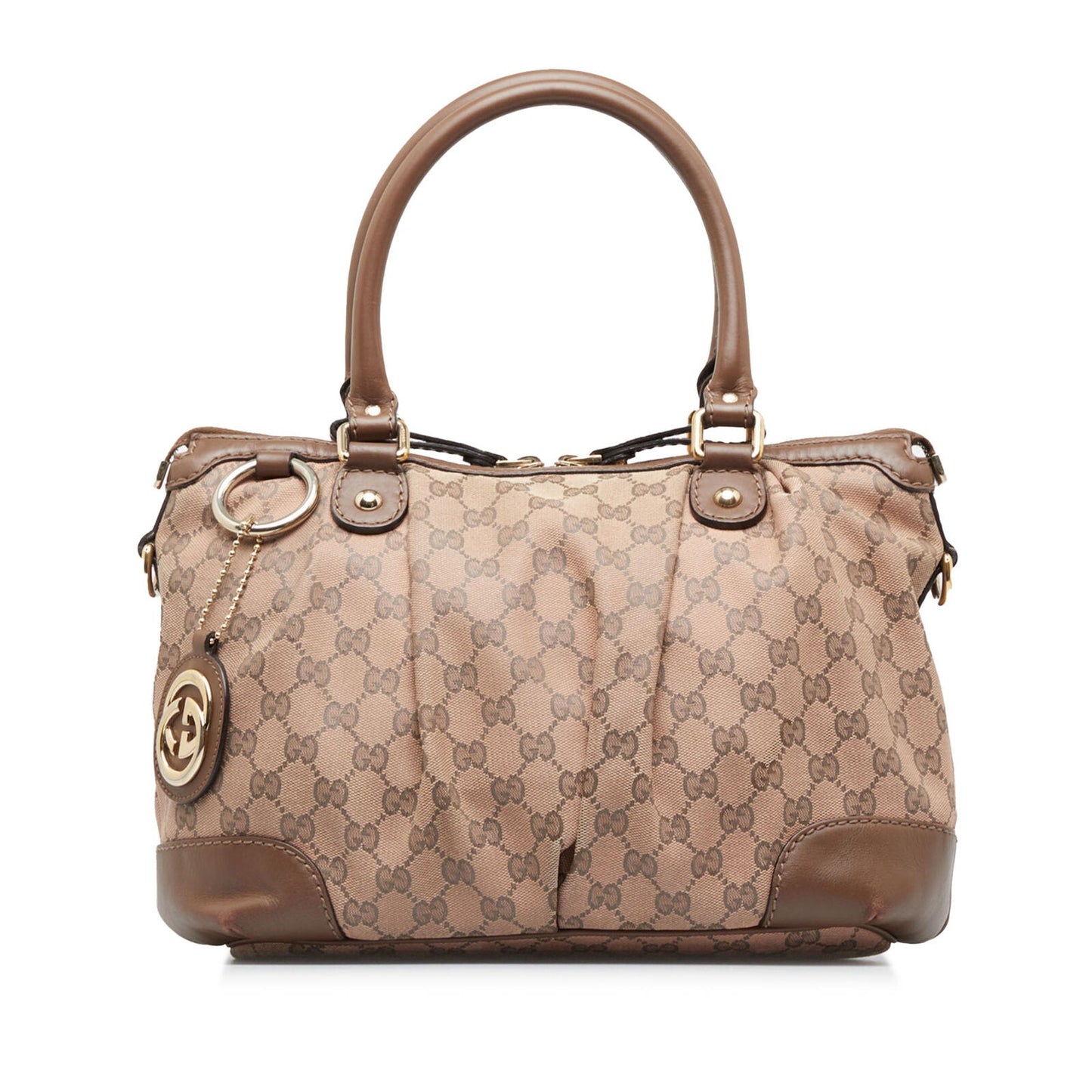 Gucci Monogram Leather Canvas Shoulder Bag