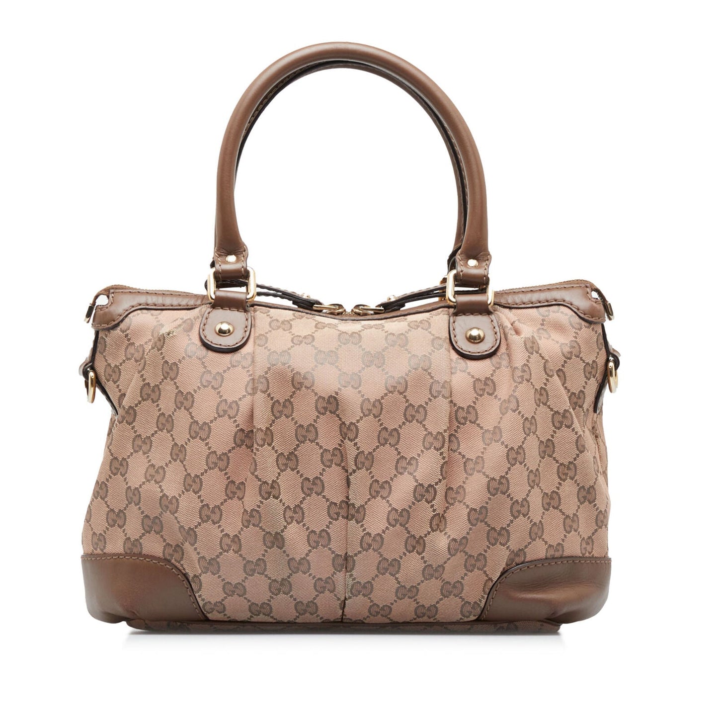 Gucci Monogram Leather Canvas Shoulder Bag