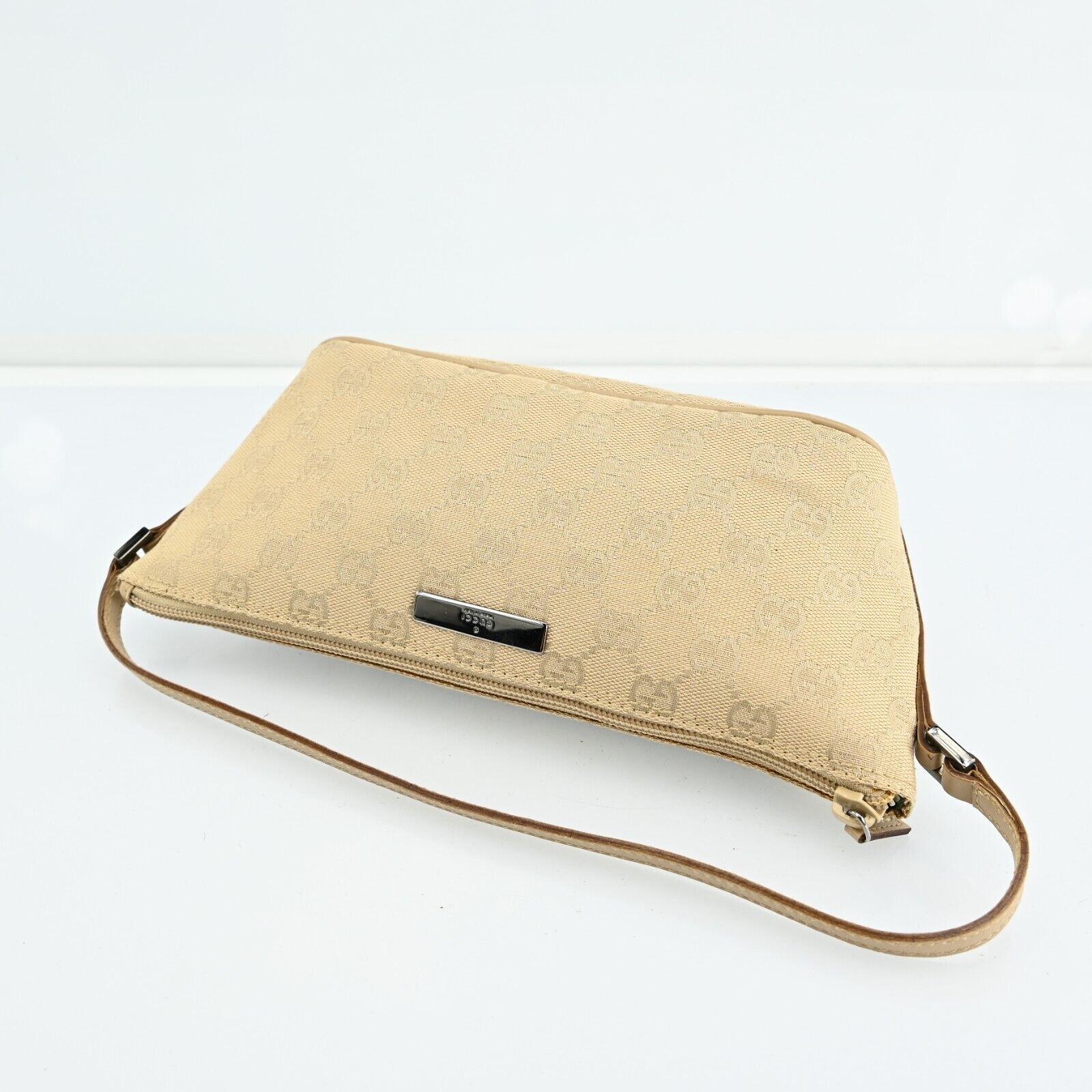 Gucci Lou Monogram Leather Canvas Clutch