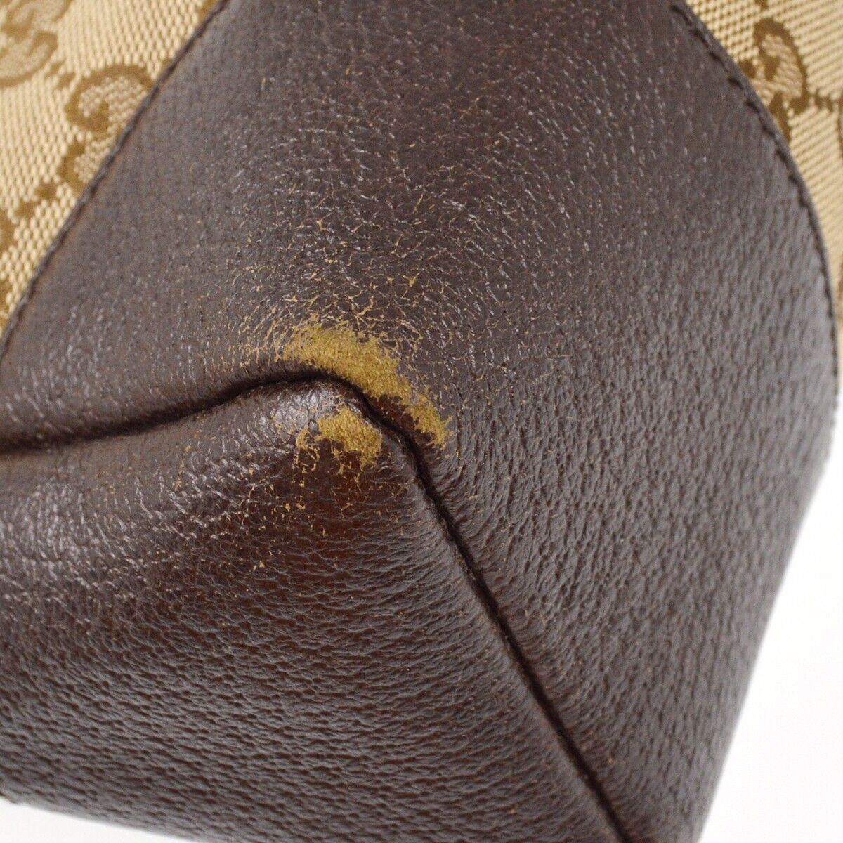 Gucci Monogram Leather Canvas Shoulder Bag
