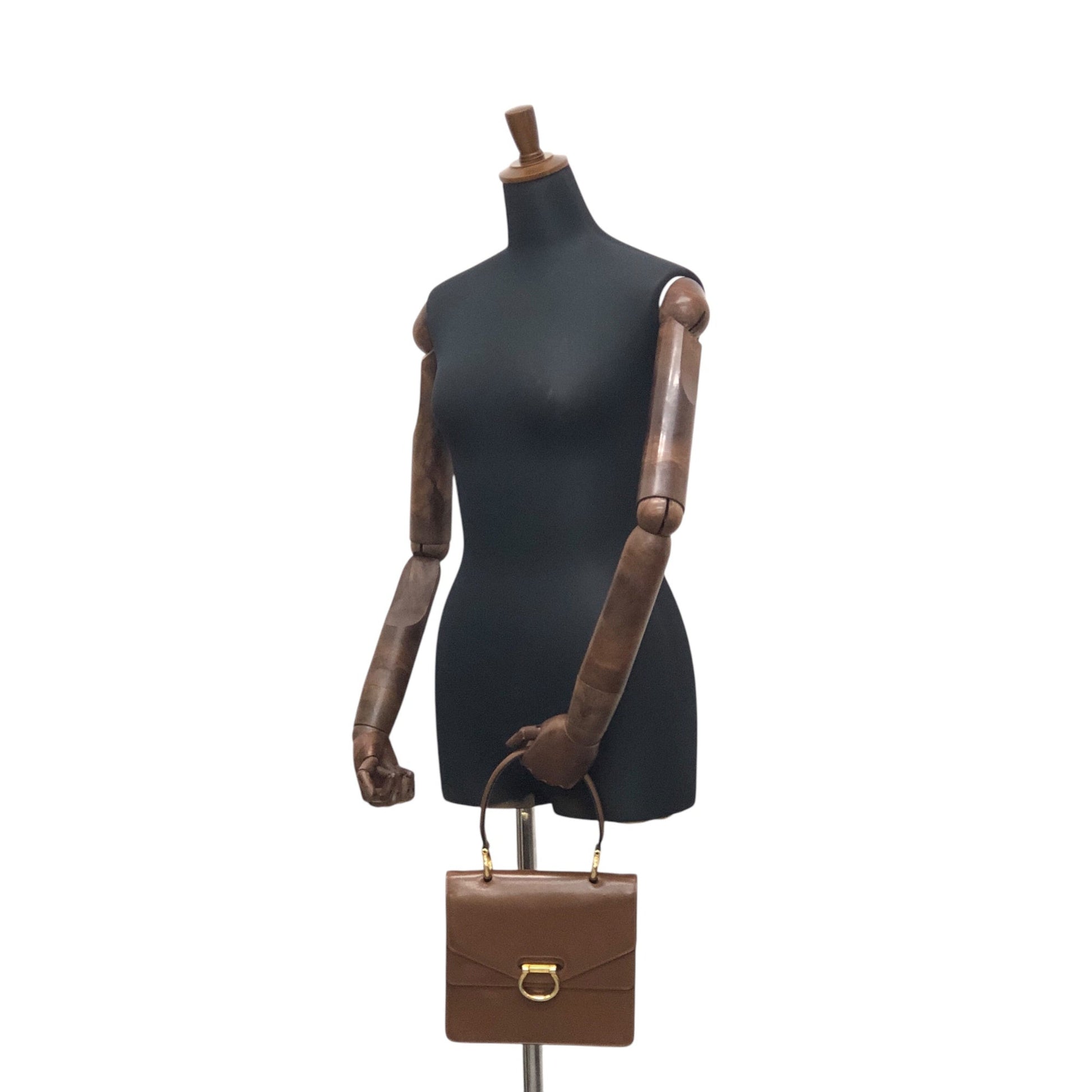 CELINE Horse Bit Double Flap Handbag Brown yxn6s8