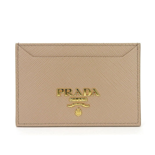 PRADA Card Case 1MC208 leather beige Safiano Women