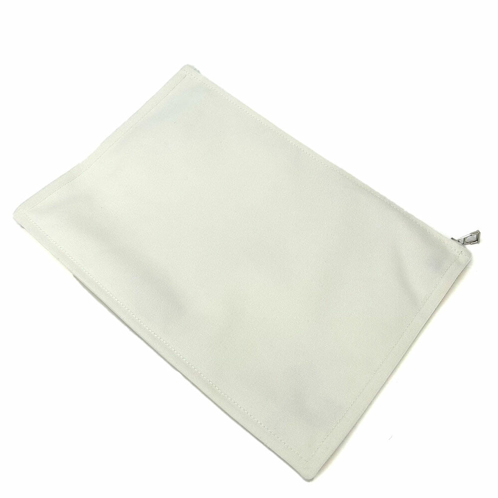 HERMES Pouch cotton white Truth Flat GM Women