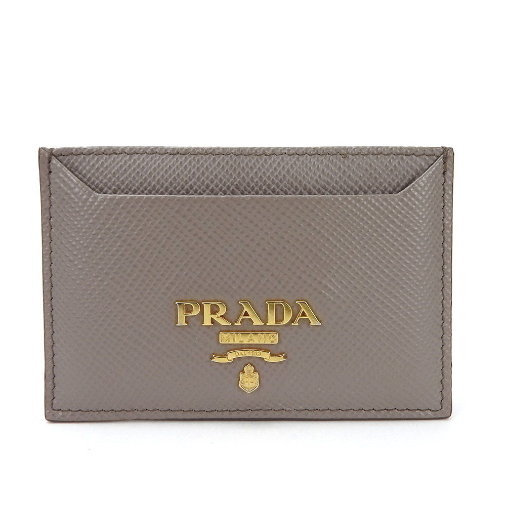 PRADA Card Case 1MC208 leather gray Safiano Women(Unisex)