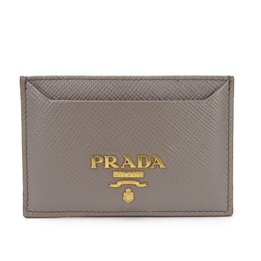 PRADA Card Case 1MC208 leather gray Safiano Women(Unisex)